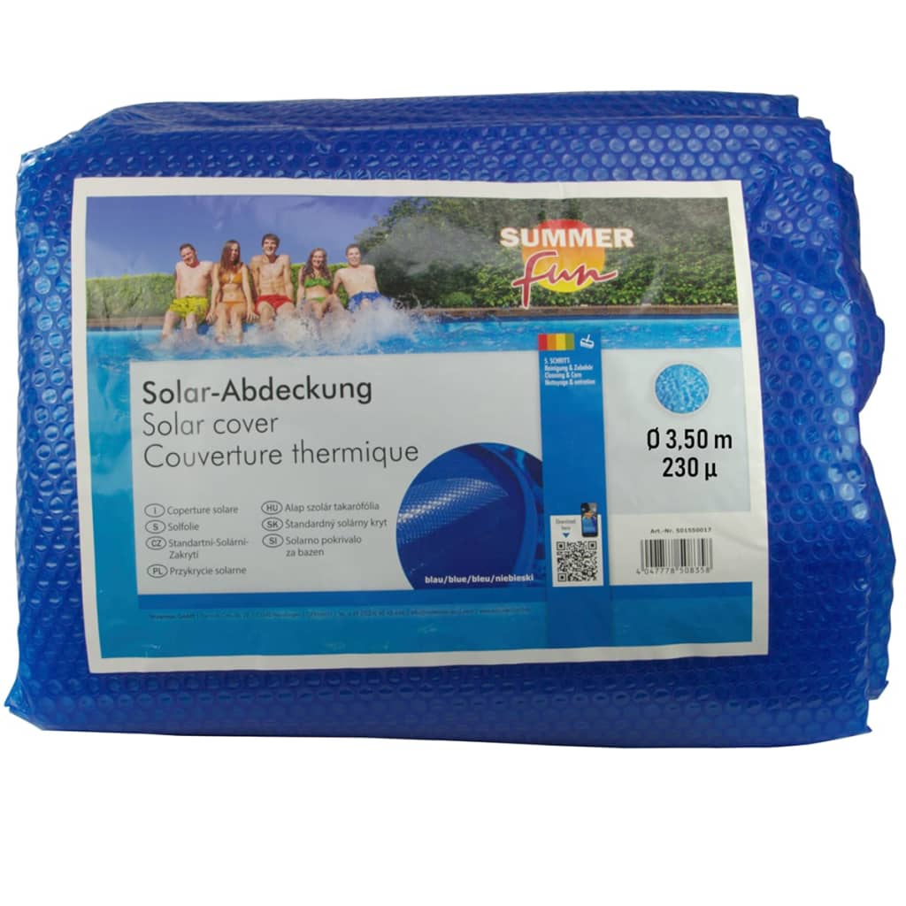 Summer Fun kék polietilén szolártakaró kerek medencéhez 350 cm