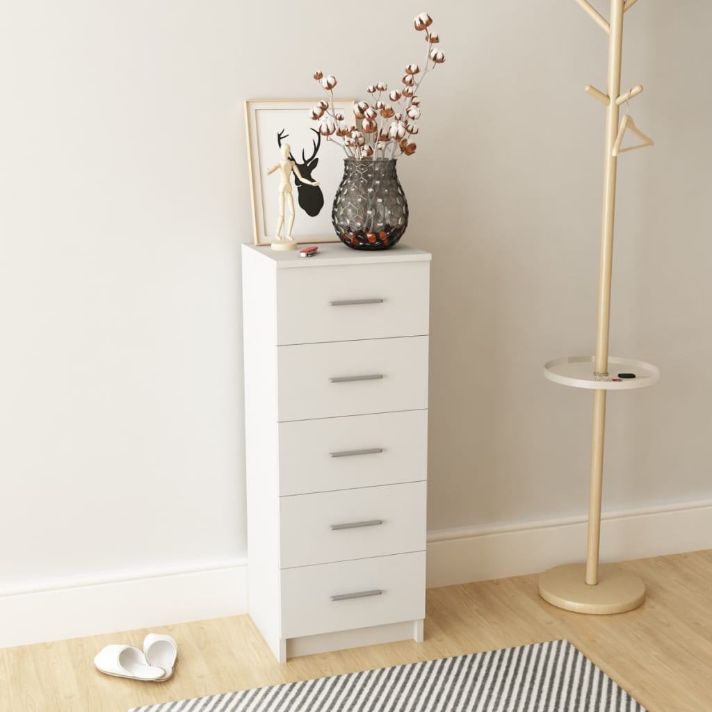vidaXL fehér forgácslap komód 41 x 35 x 106 cm