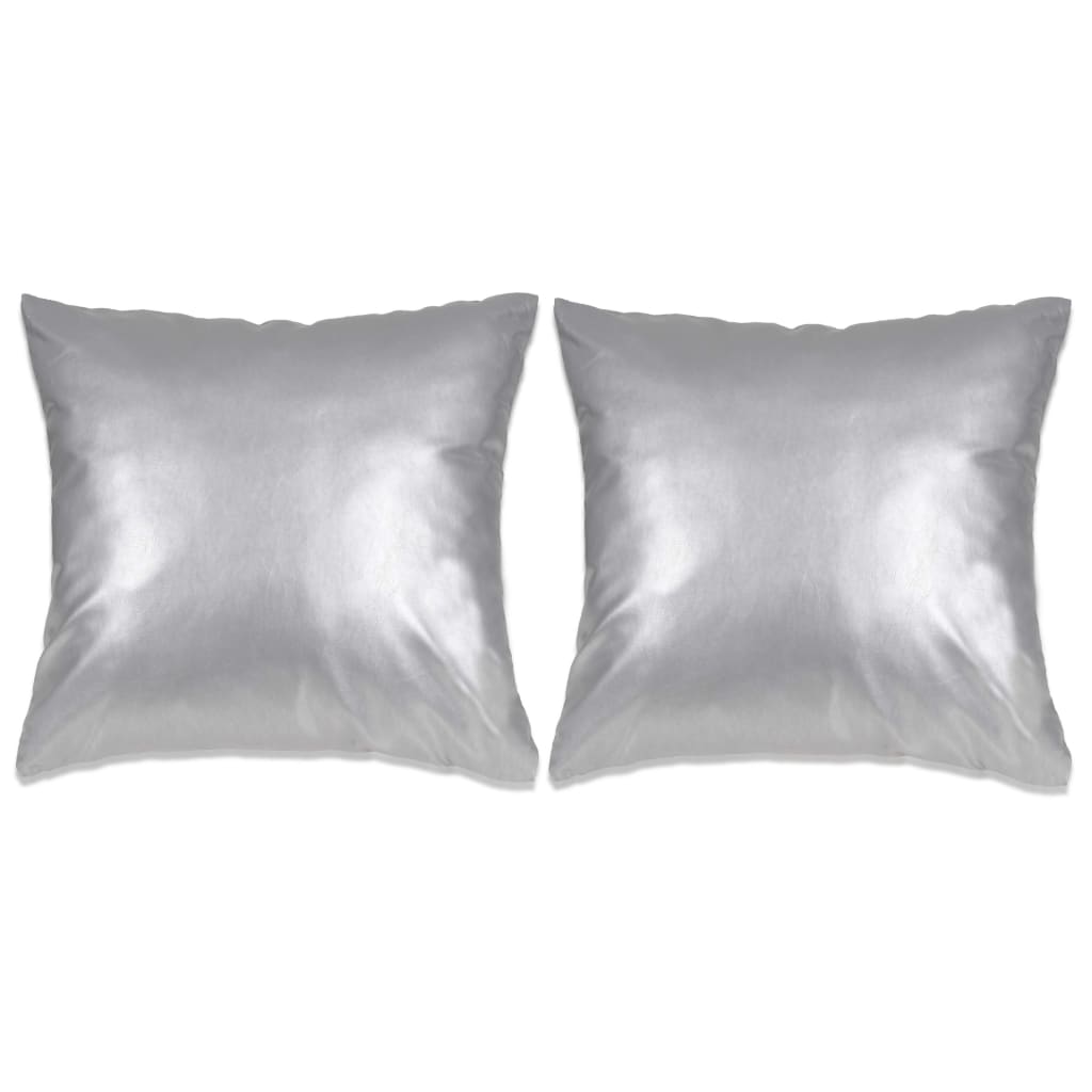 vidaXL 2 db poliuretán párna 60 x 60 cm ezüstszínű