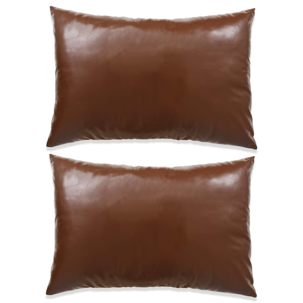vidaXL 2 db poliuretán párna 40 x 60 cm barna