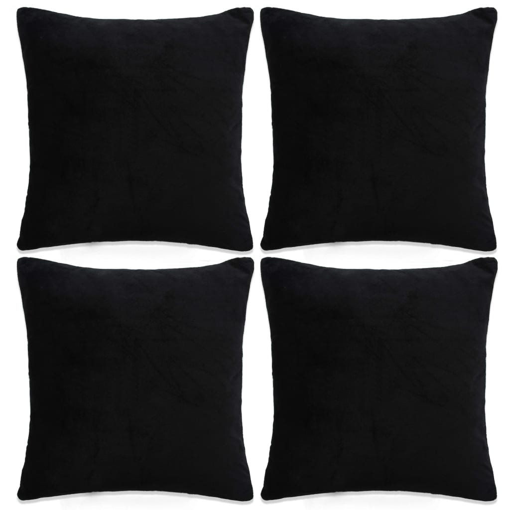 vidaXL 4 db fekete szövet párnahuzat 80 x 80 cm