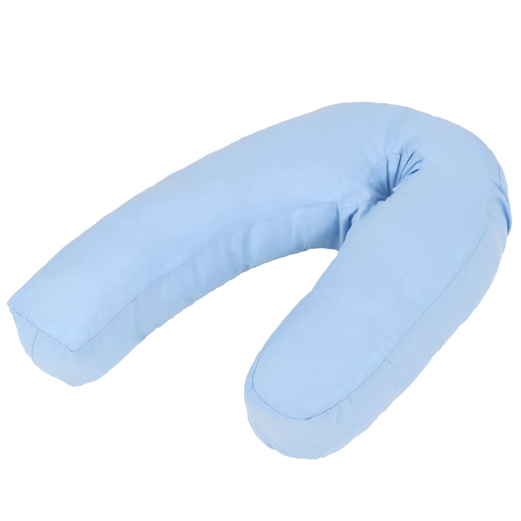 vidaXL J-alakú kék kismama párna 54 x (36-43) cm