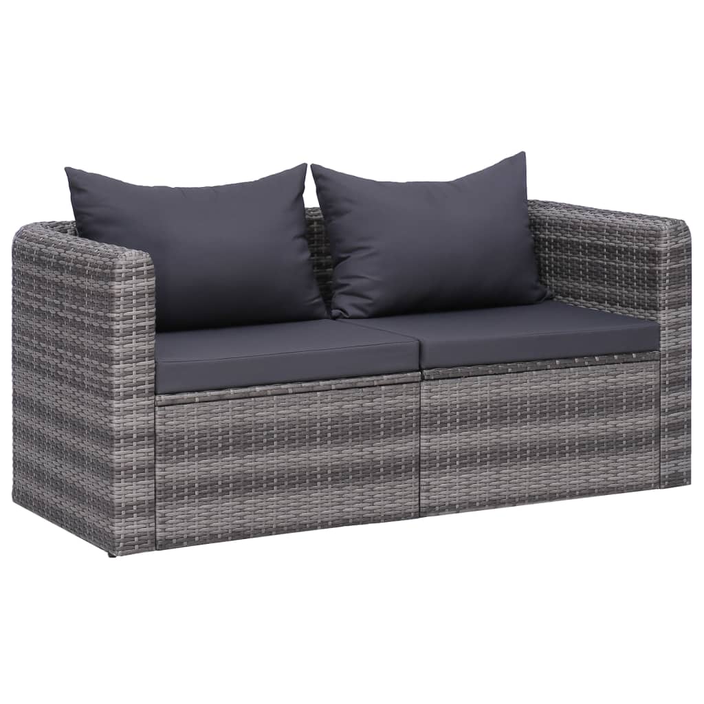 vidaXL 2 db szürke polyrattan kerti sarokkanapé