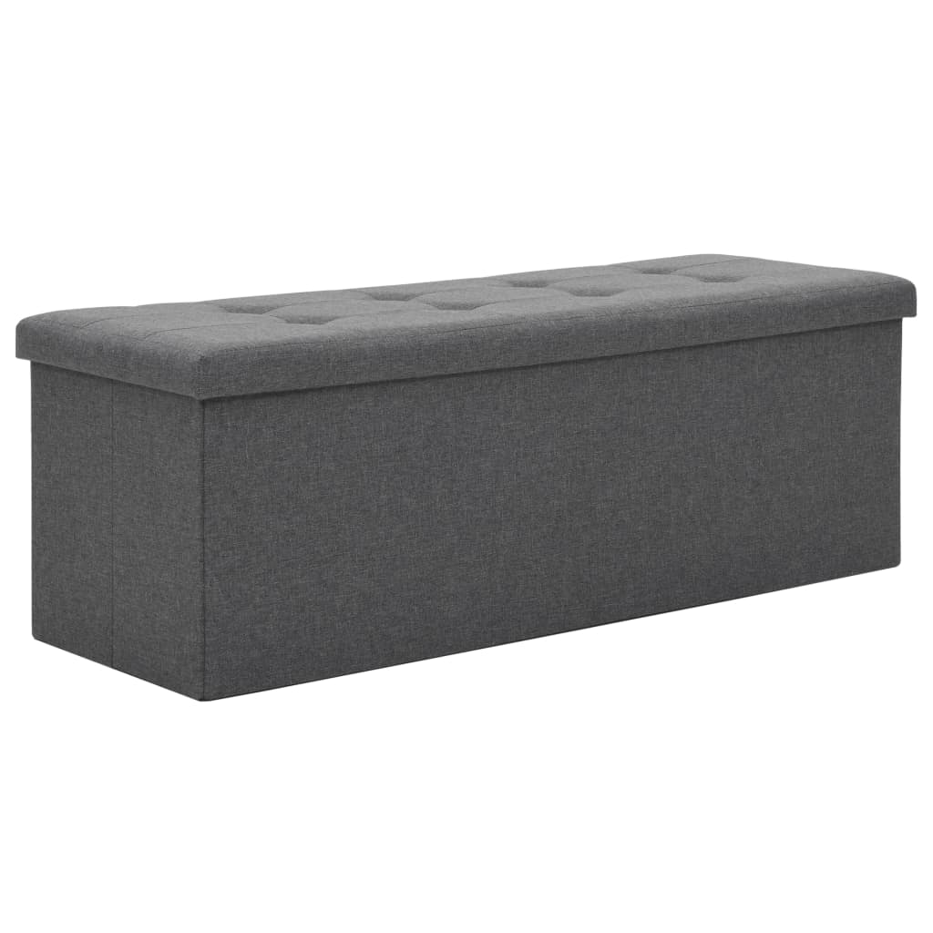 vidaXL sötétszürke művászon összecsukható tárolópad 110 x 38 x 38 cm