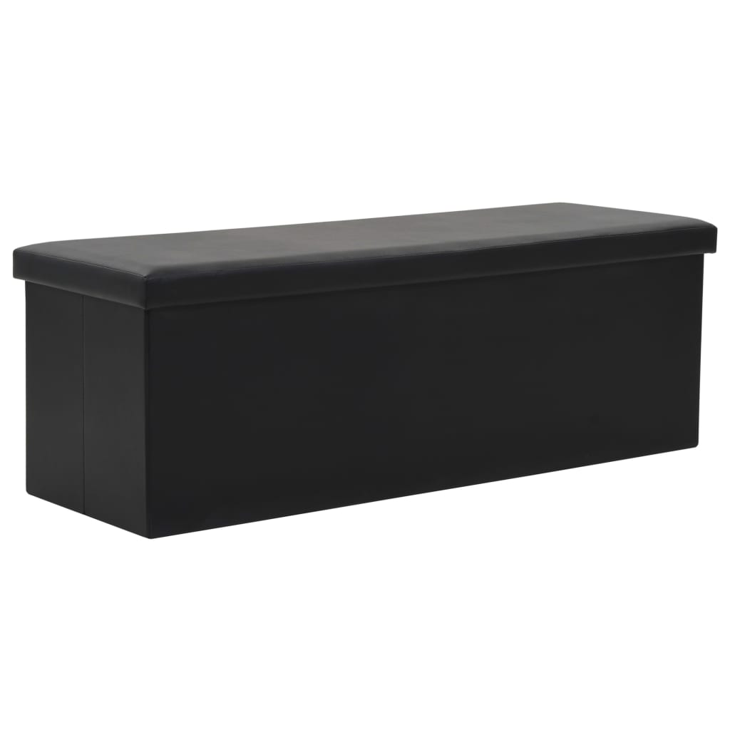 vidaXL fekete műbőr összecsukható tárolópad 110 x 38 x 38 cm