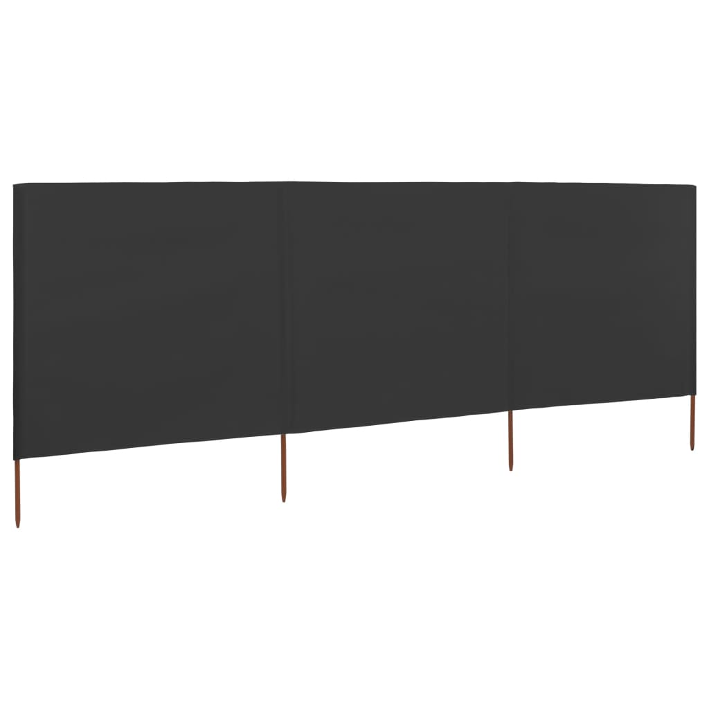 vidaXL antracitszürke szövet 3-paneles szélellenző 400 x 120 cm