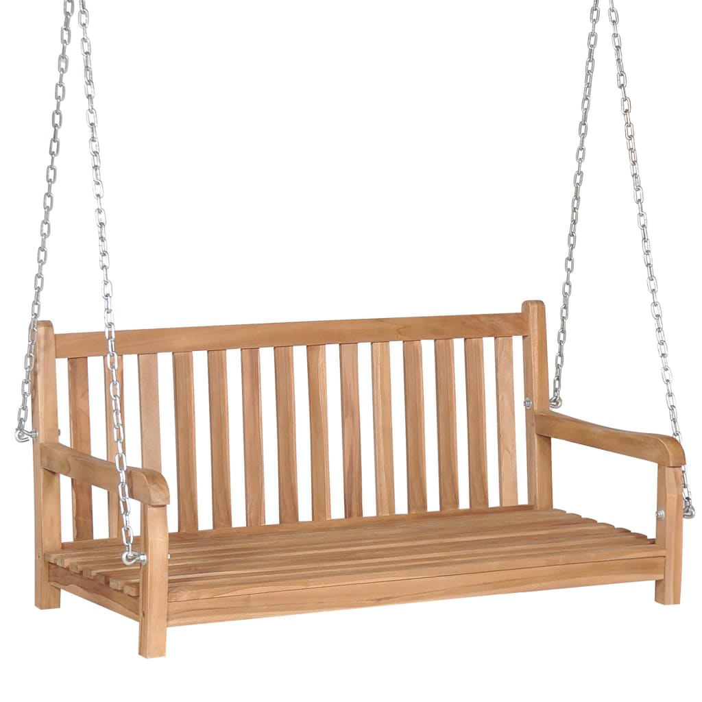 vidaXL barna tömör tíkfa hintapad 120 x 60 x 57,5 cm