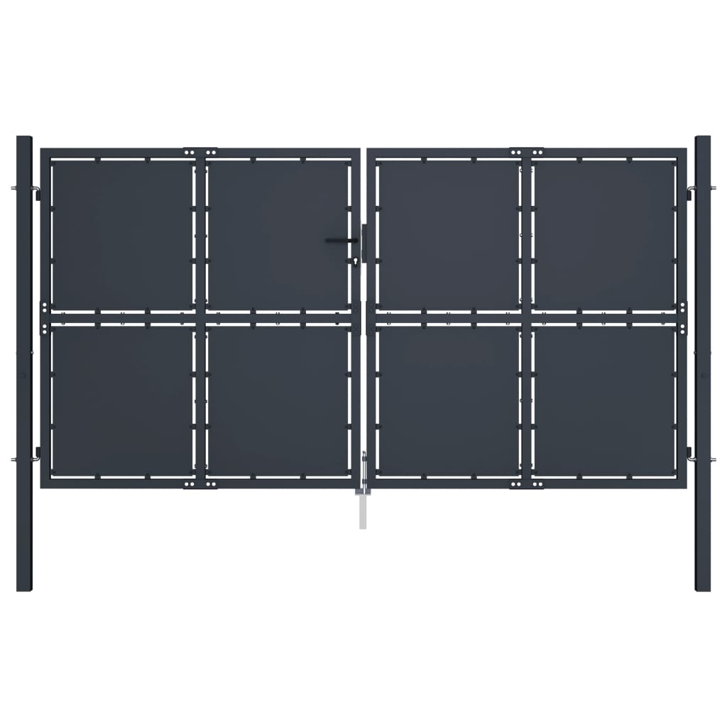 vidaXL antracitszürke acél kertkapu 300 x 200 cm