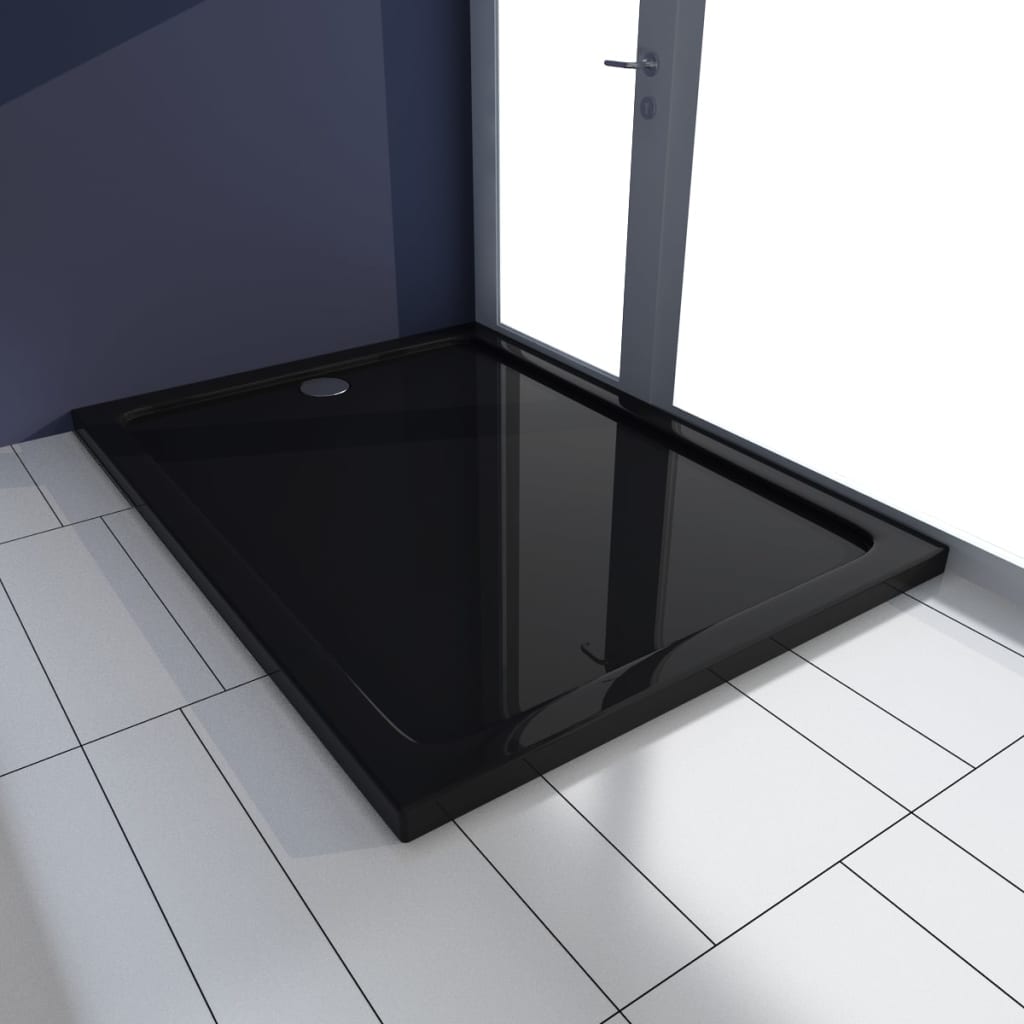 vidaXL fekete téglalap alakú ABS zuhanytálca 80 x 110 cm