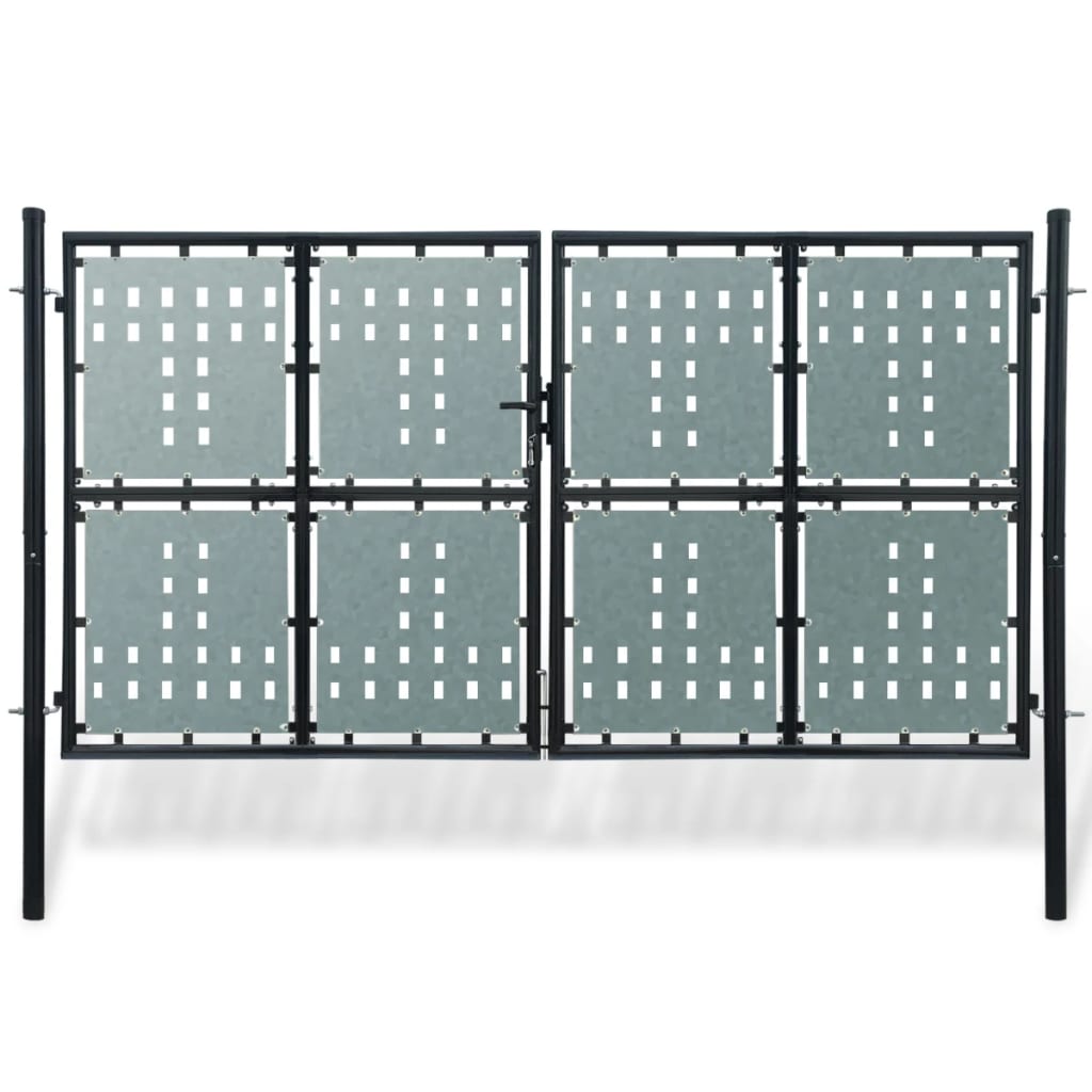 vidaXL fekete kerítés kapu 300 x 200 cm