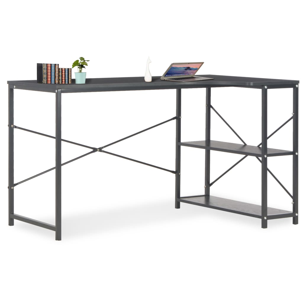 vidaXL fekete számítógépasztal 120 x 72 x 70 cm