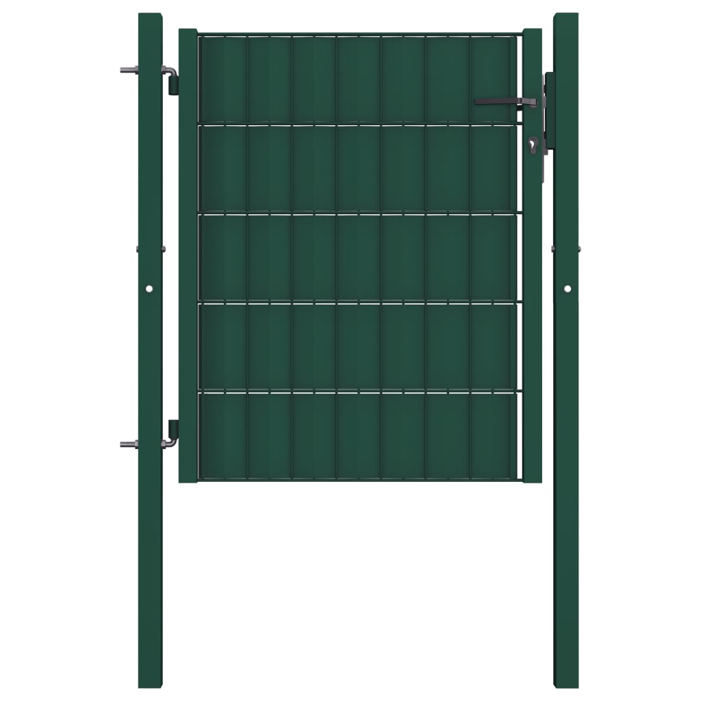 vidaXL zöld PVC és acél kerítéskapu 100 x 101 cm