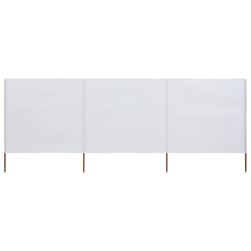 vidaXL 3 paneles homokfehér szövet szélfogó 400 x 80 cm