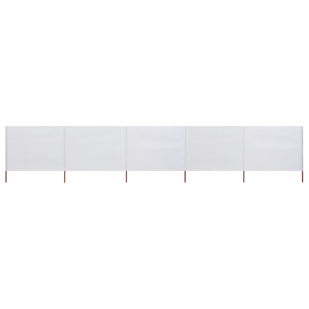 vidaXL homokfehér szövet 5-paneles szélfogó 600 x 80 cm