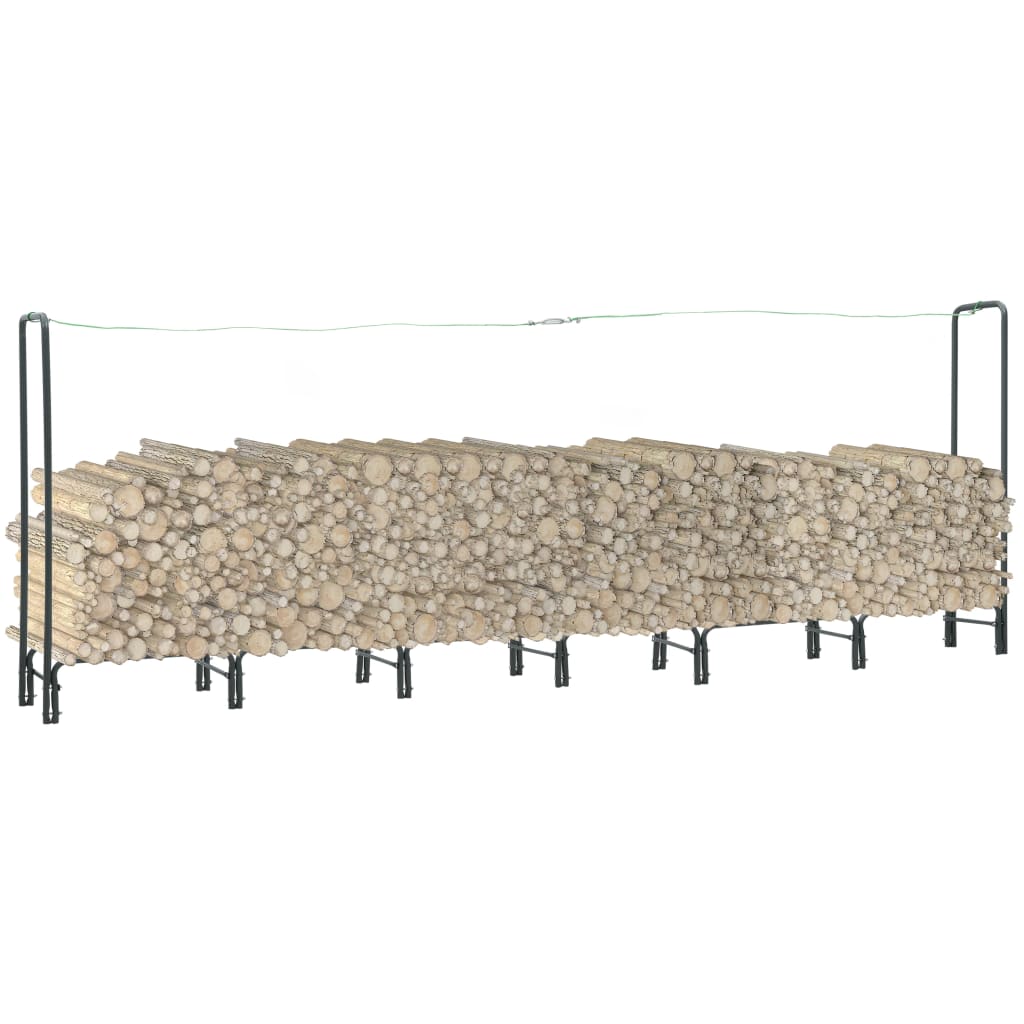 vidaXL antracitszürke acél tűzifatároló 360 x 35 x 120 cm