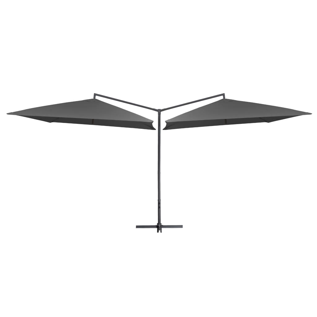vidaXL antracitszürke dupla napernyő acélrúddal 250 x 250 cm