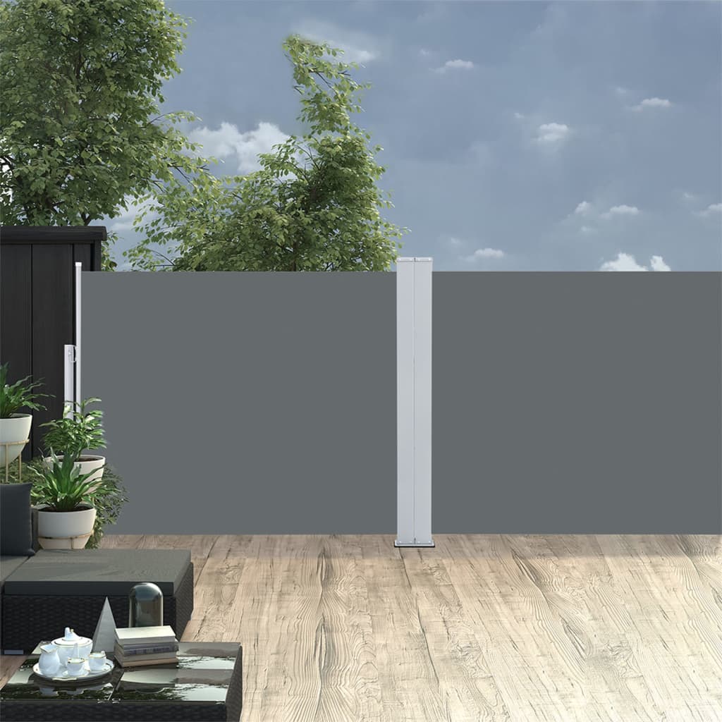 vidaXL antracitszürke behúzható oldalsó napellenző 170 x 1000 cm