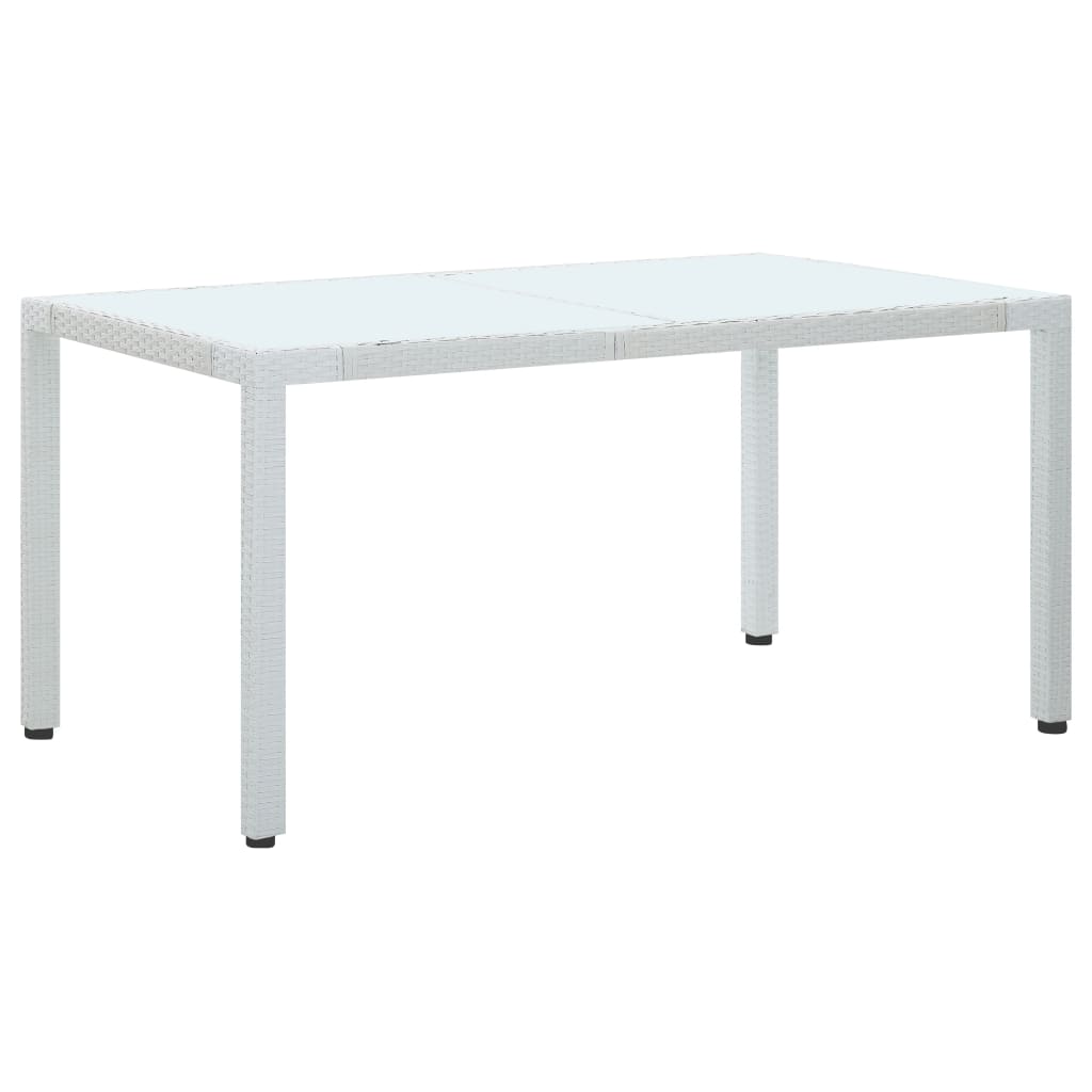 vidaXL fehér polyrattan kerti asztal 150 x 90 x 75 cm