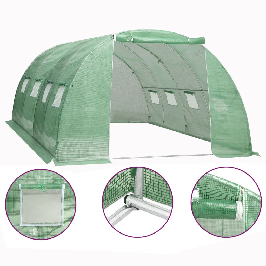 vidaXL melegház 16 m² 4 x 4 x 2 m