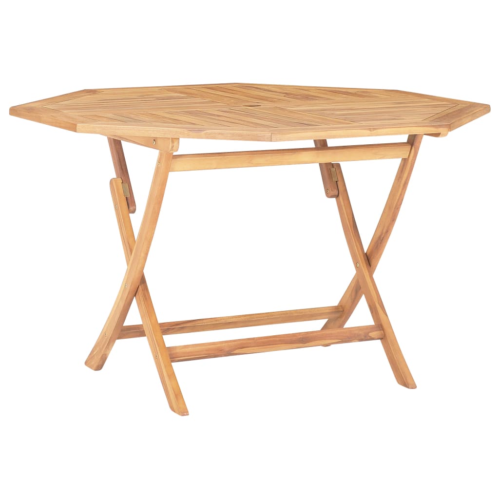vidaXL összecsukható tömör tíkfa kerti asztal 120 x 120 x 75 cm