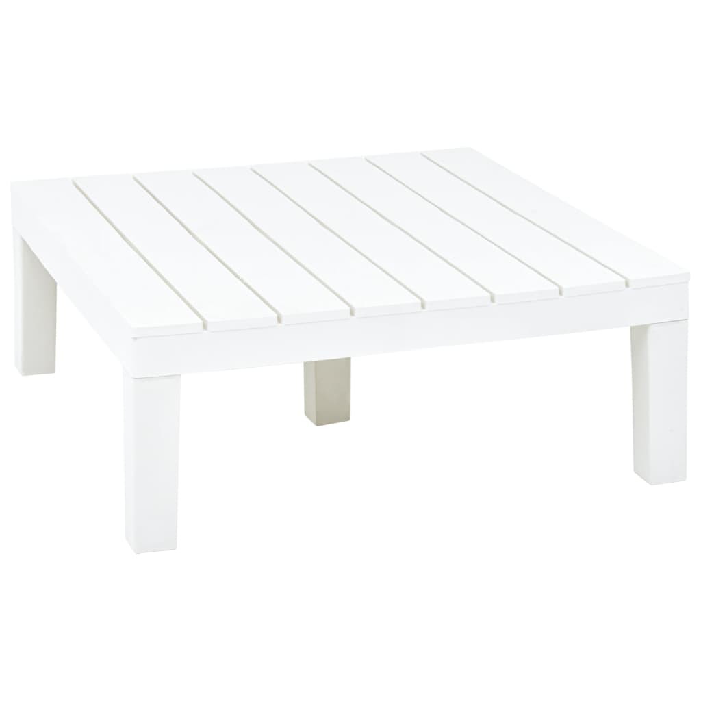 vidaXL fehér műanyag kerti asztal 78 x 78 x 31 cm
