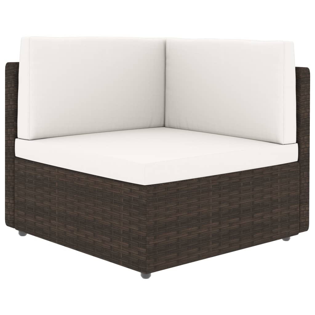 vidaXL barna polyrattan sarokkanapé-elem