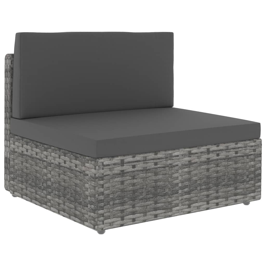 vidaXL szürke polyrattan középső kanapéelem