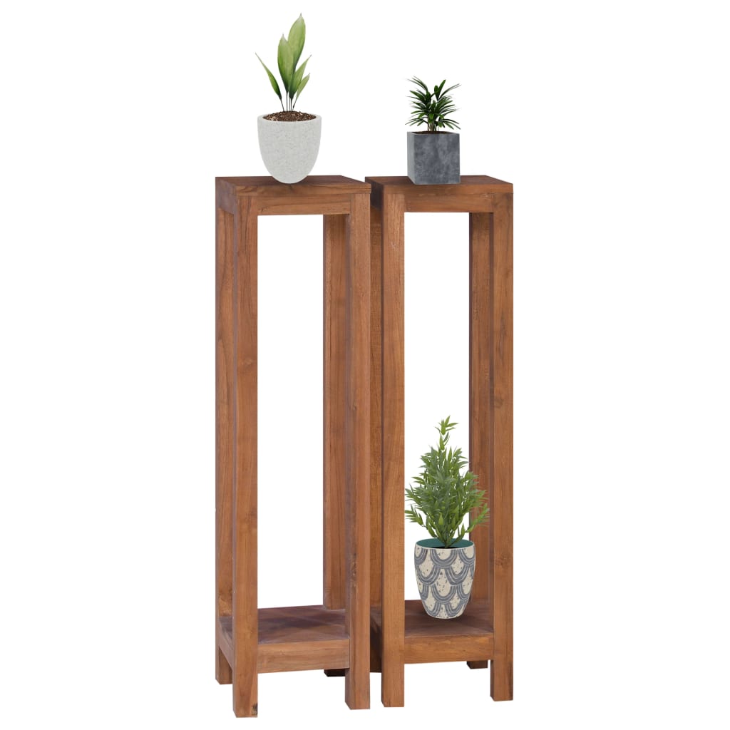 vidaXL 2 db tömör tíkfa virágtartó állvány 25 x 25 x 100 cm
