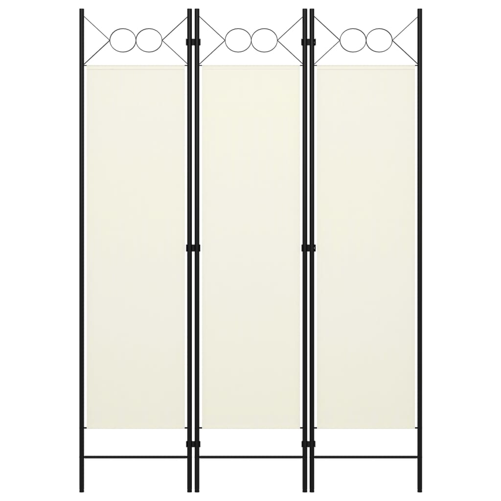 vidaXL krémfehér 3 paneles paraván 120 x 180 cm