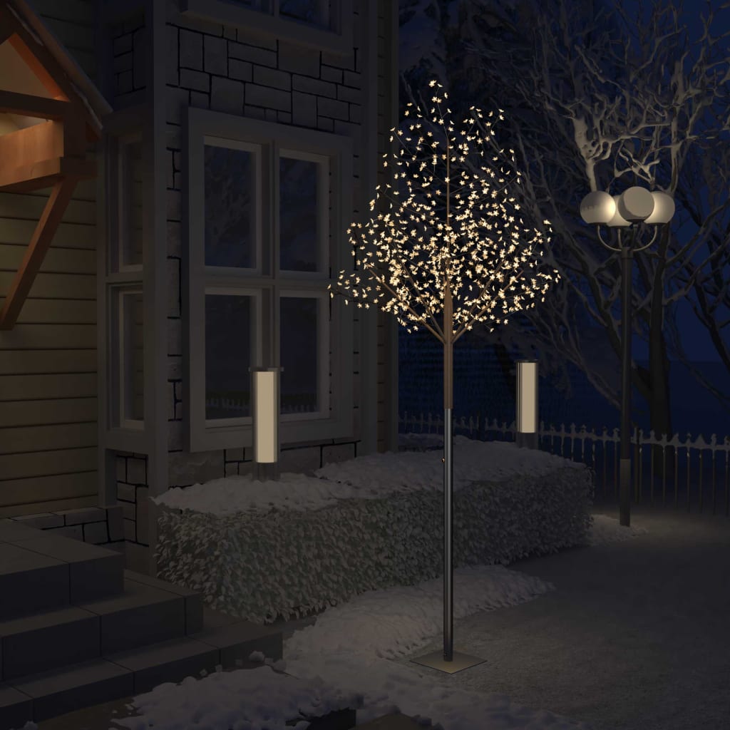 vidaXL cseresznyevirágos karácsonyfa 600 db meleg fehér LED-del 300 cm