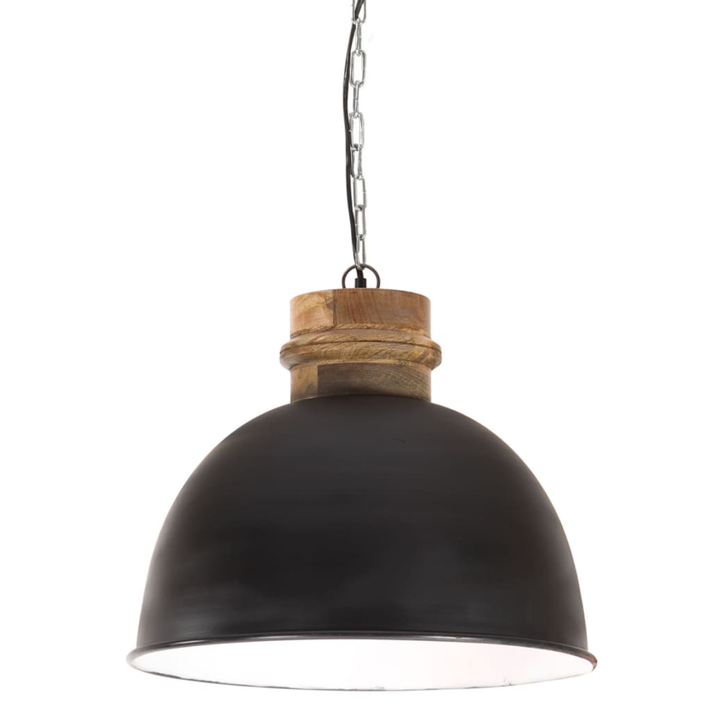 vidaXL kerek fekete ipari mangófa függőlámpa 25 W 50 cm E27