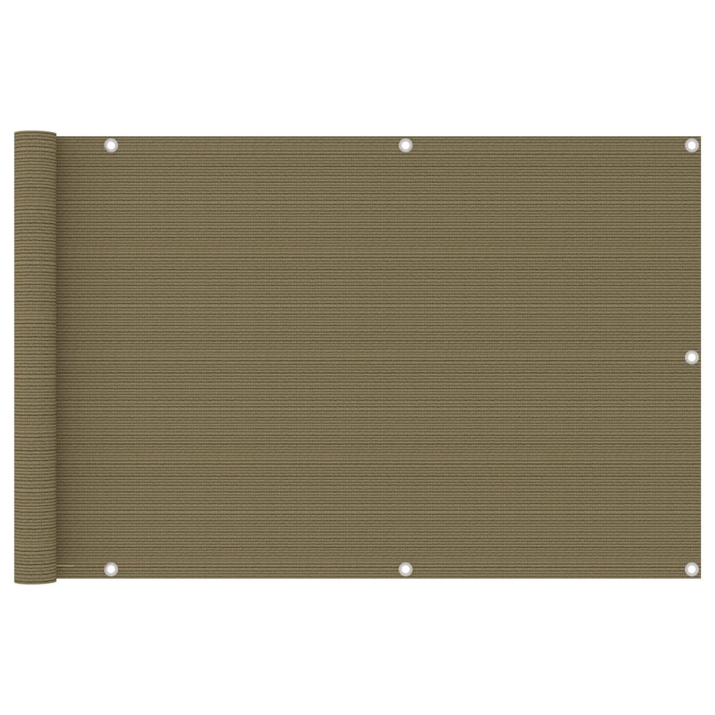 vidaXL tópszínű HDPE erkélyparaván 90 x 400 cm