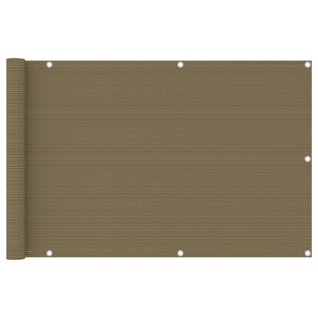 vidaXL tópszínű HDPE erkélyparaván 90 x 600 cm