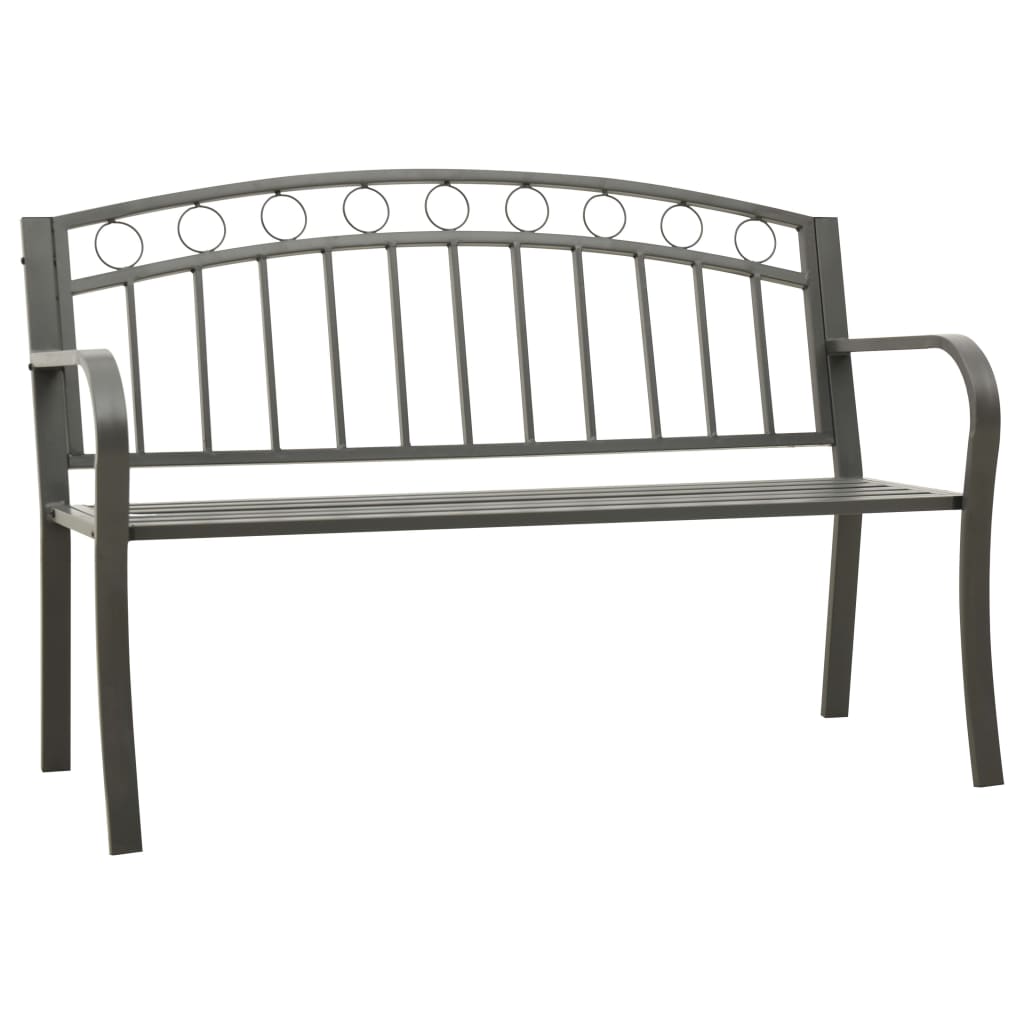 vidaXL szürke kerti acélpad 125 cm