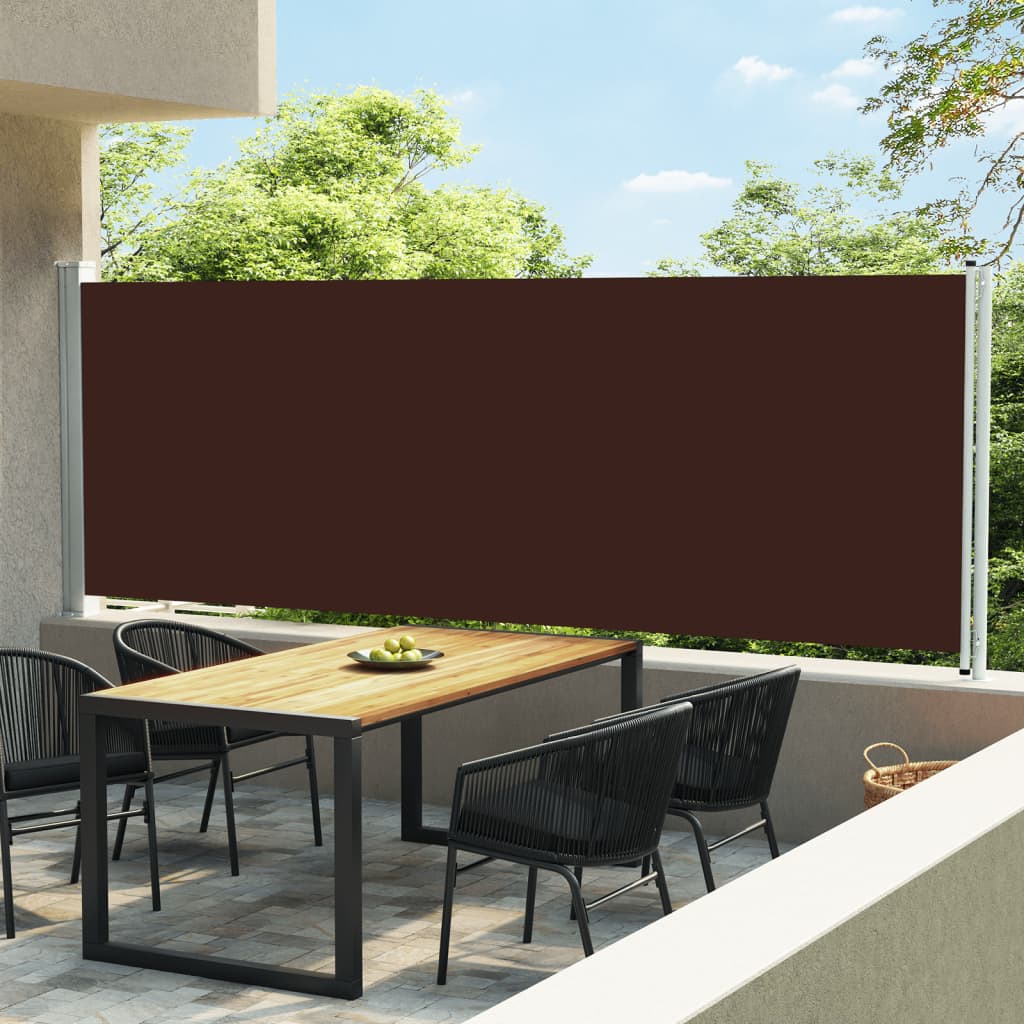 vidaXL barna kihúzható oldalsó terasz-napellenző 600 x 160 cm