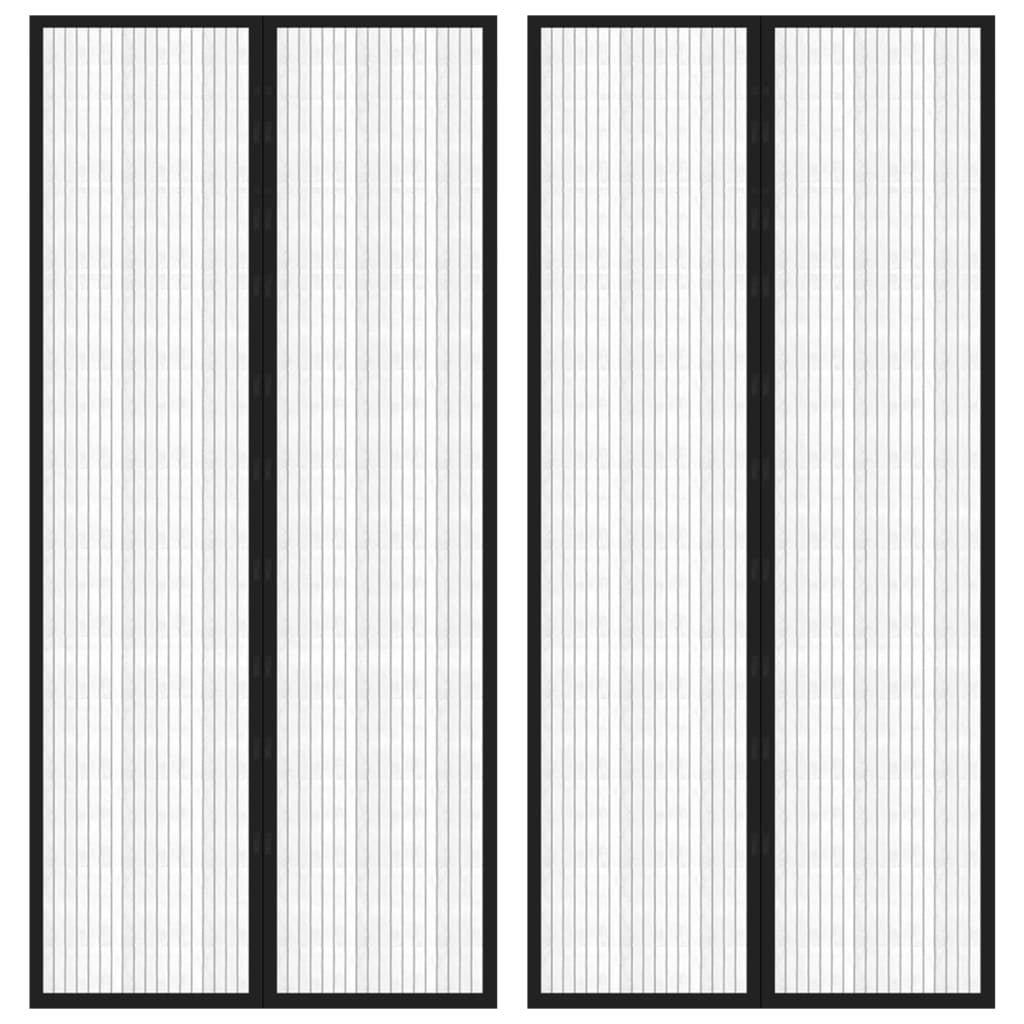 vidaXL 2 darab fekete rovarfüggöny mágneses blokkokkal 220 x 110 cm