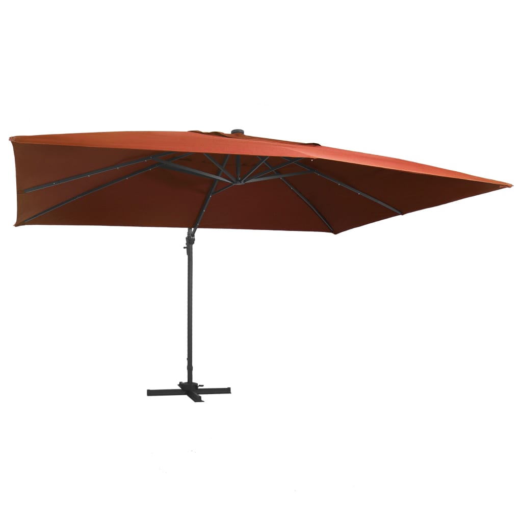 vidaXL terrakotta konzolos napernyő LED-világítással 400 x 300 cm
