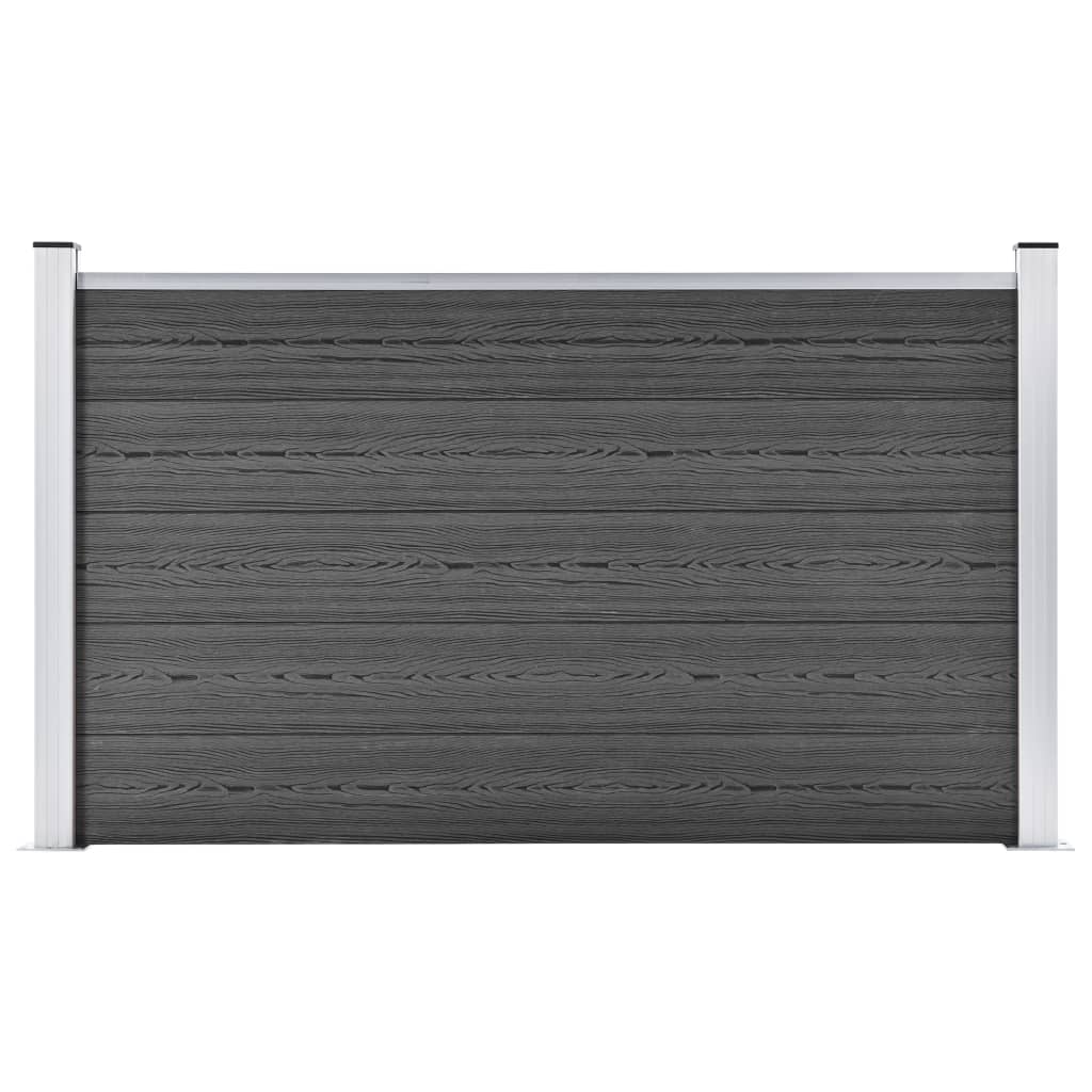 vidaXL fekete WPC kerítéspanel 180 x 105 cm