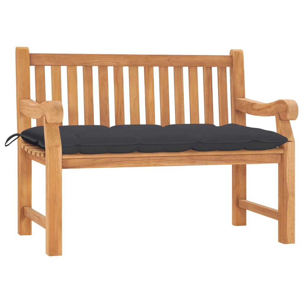 vidaXL tömör tíkfa kerti pad párnával 120 cm
