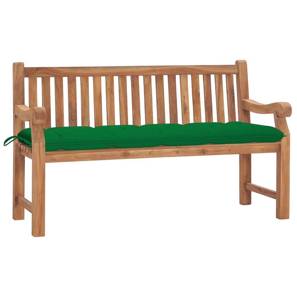 vidaXL tömör tíkfa kerti pad párnával 150 cm