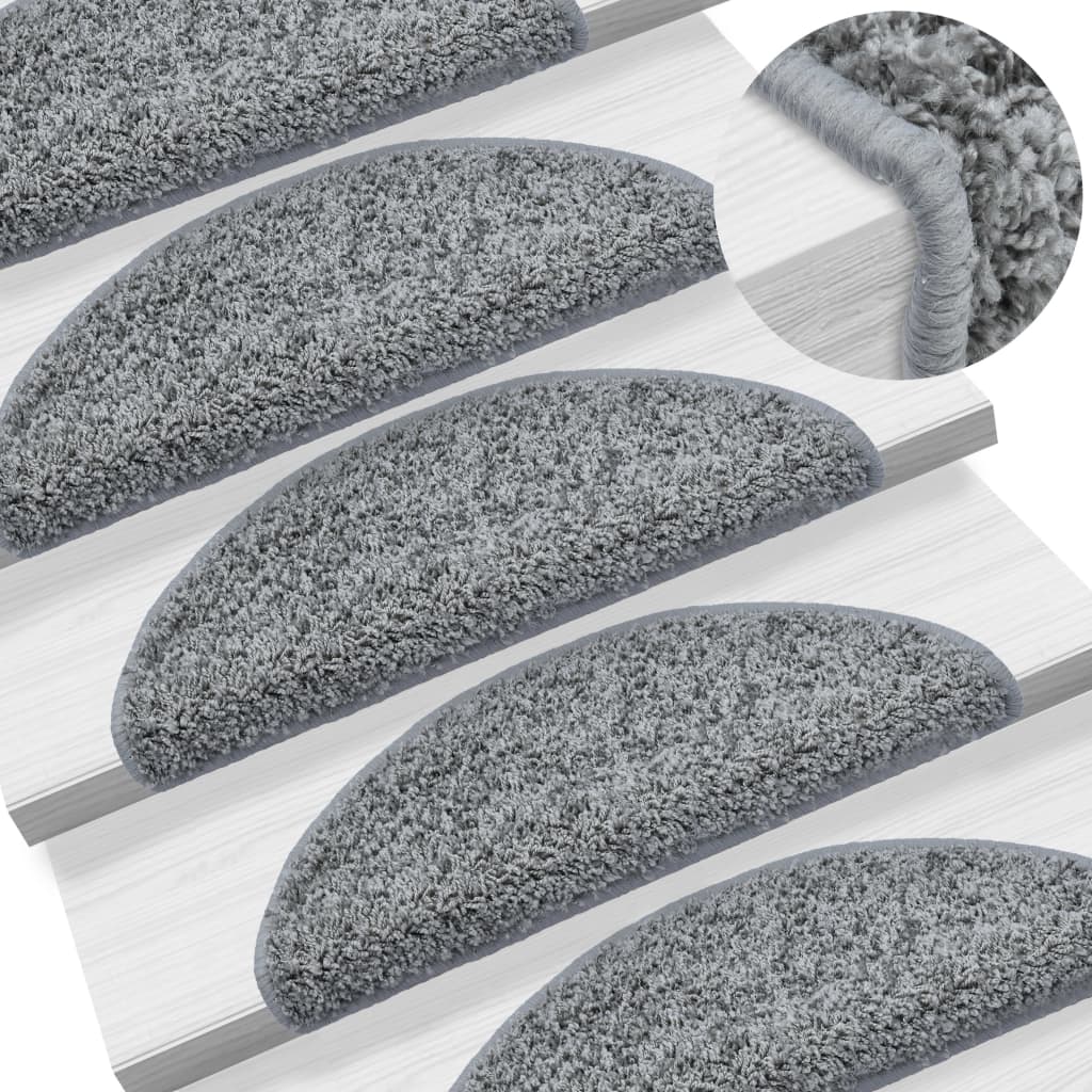 vidaXL 5 db szürke lépcsőszőnyeg 65 x 21 x 4 cm