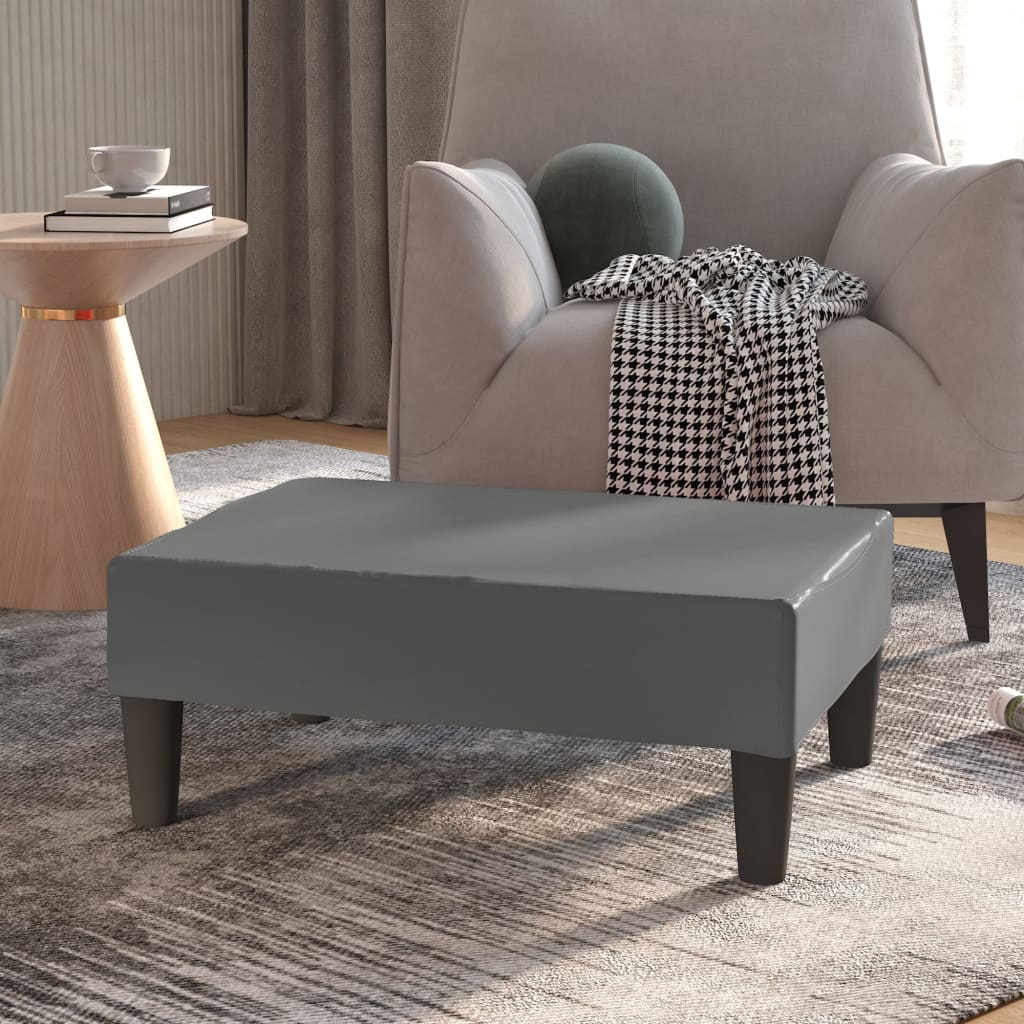 vidaXL szürke műbőr lábzsámoly 78 x 56 x 32 cm