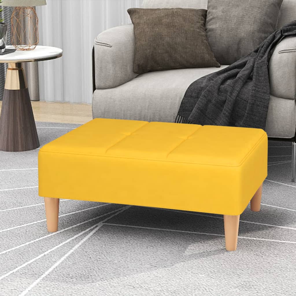 vidaXL sárga szövet lábzsámoly 78 x 56 x 32 cm