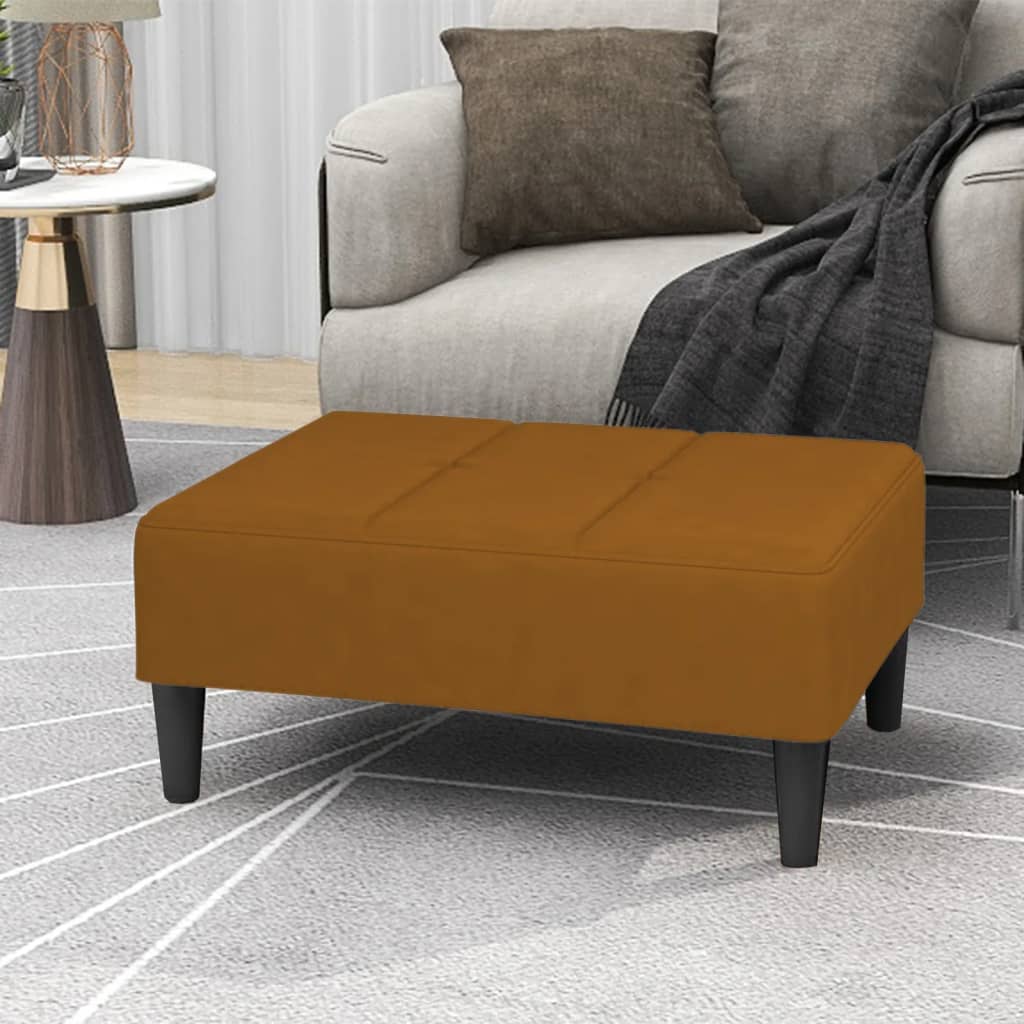 vidaXL barna bársony lábzsámoly 78 x 56 x 32 cm