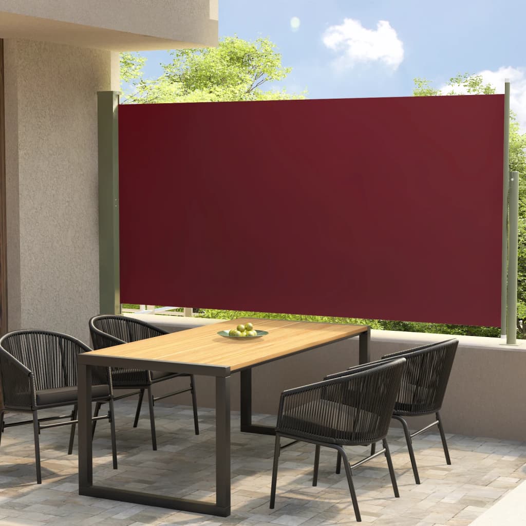 vidaXL piros behúzható oldalsó terasznapellenző 160 x 300 cm