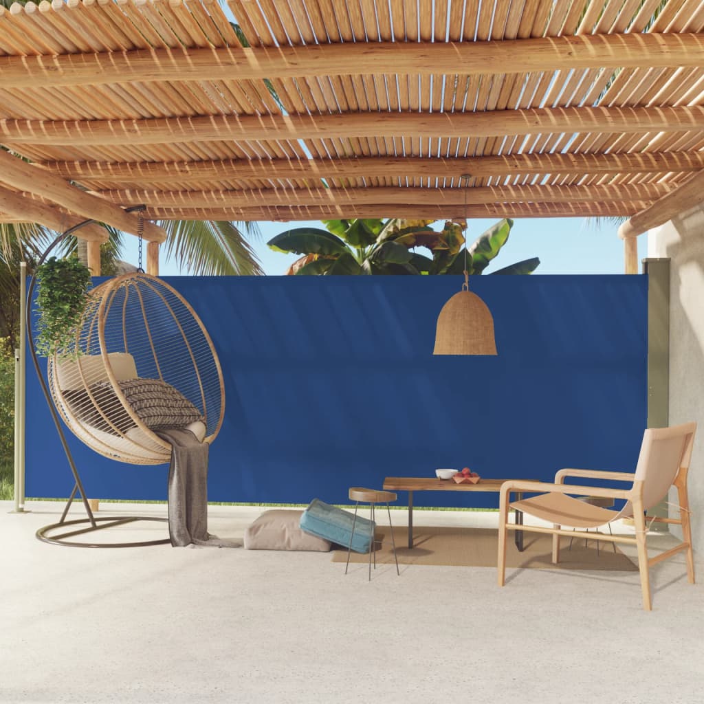 vidaXL kék behúzható oldalsó terasznapellenző 200 x 500 cm