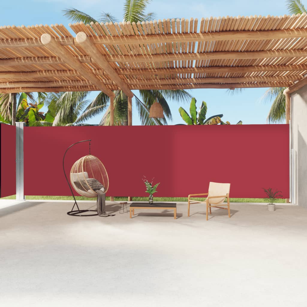 vidaXL piros behúzható oldalsó napellenző 220 x 1200 cm