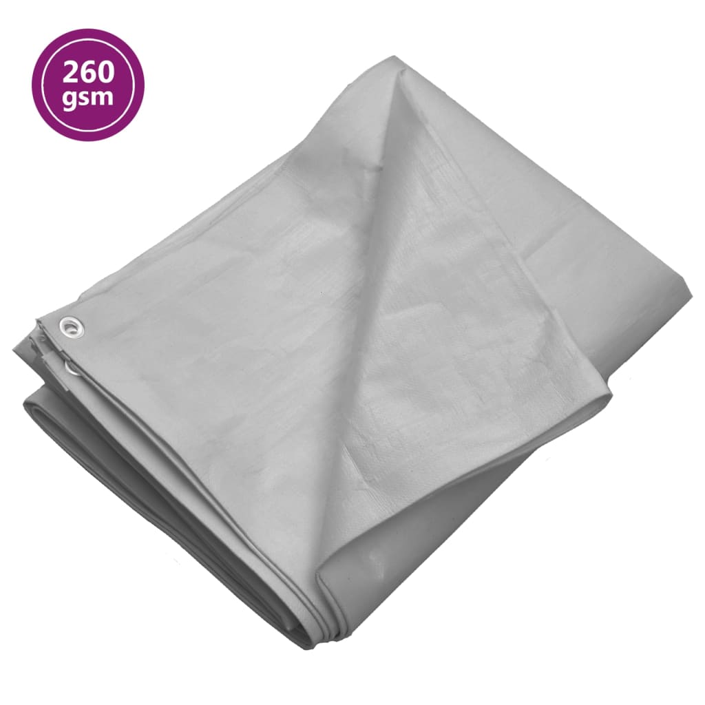 vidaXL szürke HDPE takaróponyva 260 g/m² 4 x 5 m