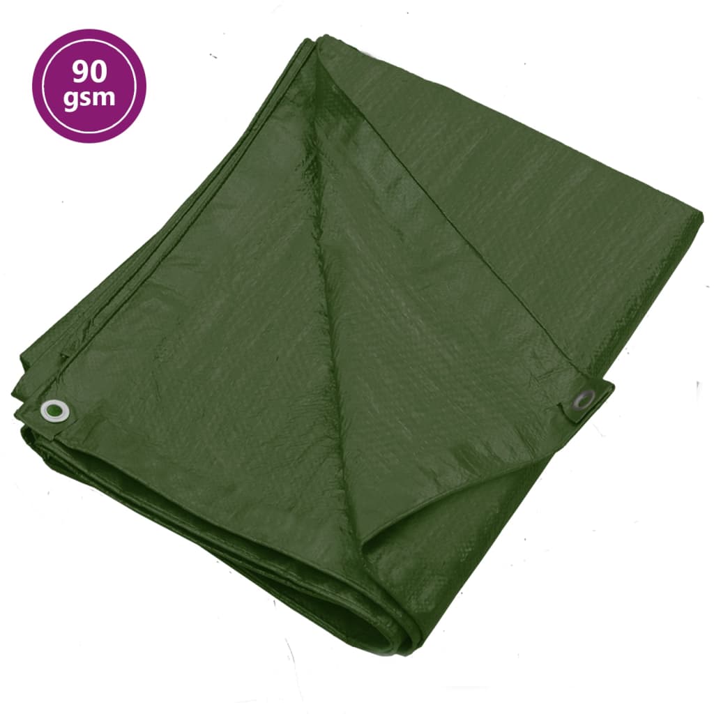 vidaXL zöld HDPE takaróponyva 90 g/m² 6 x 6 m