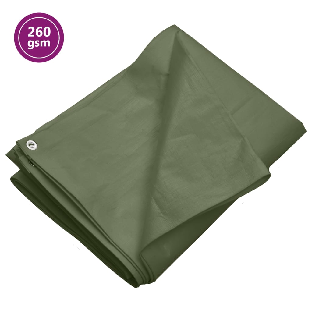 vidaXL zöld HDPE takaróponyva 260 g/m² 8 x 12 m